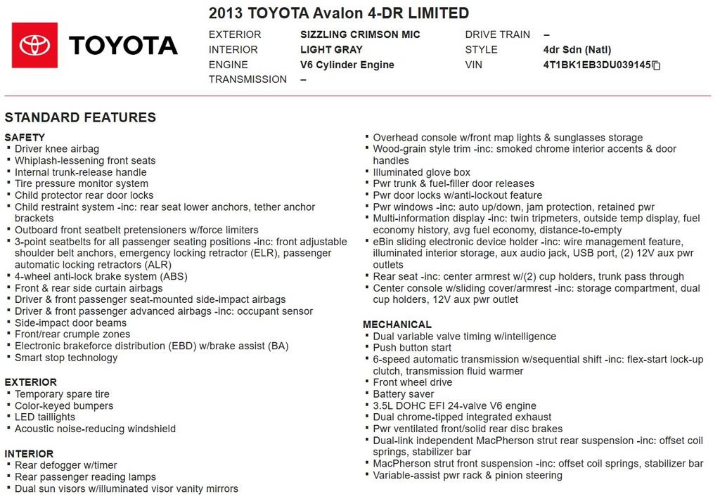 Used 2013 Toyota Avalon Limited image 15