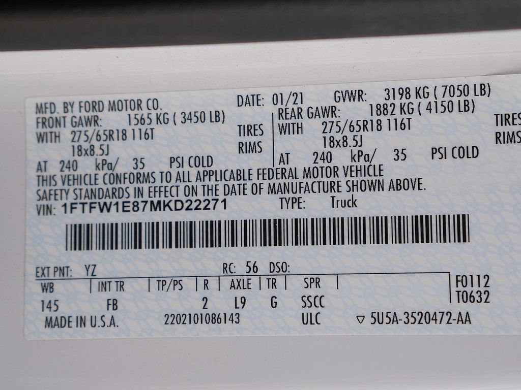 Used 2021 Ford F150 XLT w/ Equipment Group 302A High AWD/4WD image 76