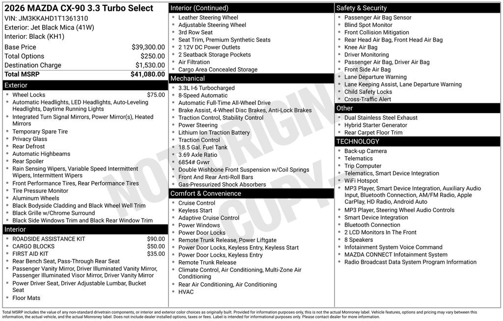 Certified 2026 MAZDA CX-90 3.3 Turbo w/ Select Package AWD/4WD image 45