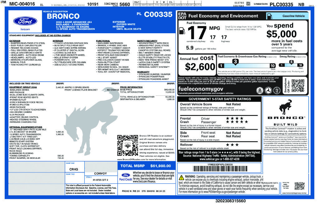 Certified 2023 Ford Bronco Badlands AWD/4WD image 40