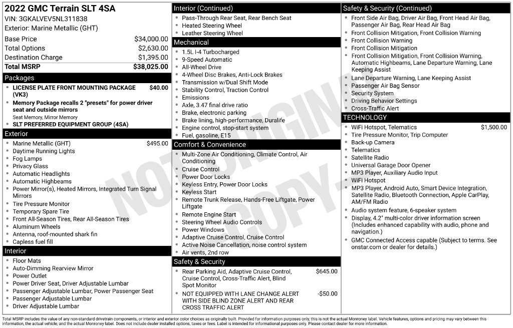 Certified 2022 GMC Terrain SLT AWD/4WD image 22