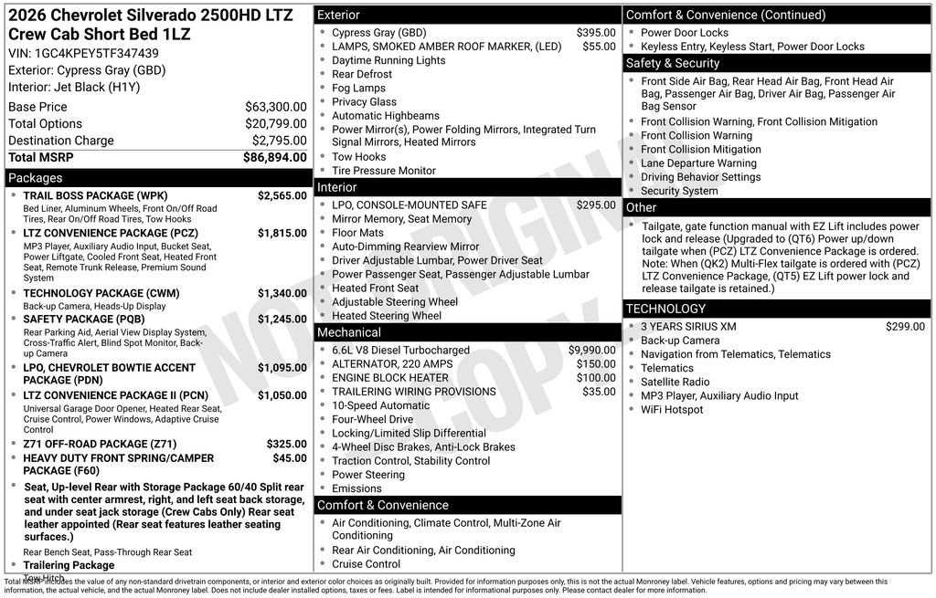 New 2026 Chevrolet Silverado 2500 LTZ w/ Trail Boss Package AWD/4WD image 4