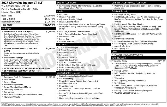 New 2027 Chevrolet Equinox LT w/ Convenience Package II FWD image 4