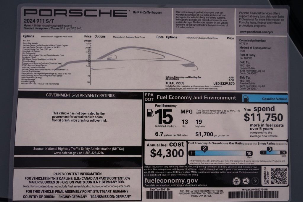 Used 2024 Porsche 911 S/T image 37