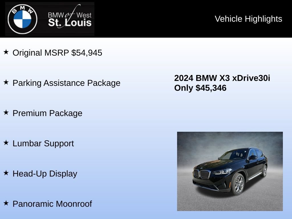 Used 2024 BMW X3 xDrive30i w/ Premium Package AWD/4WD image 8