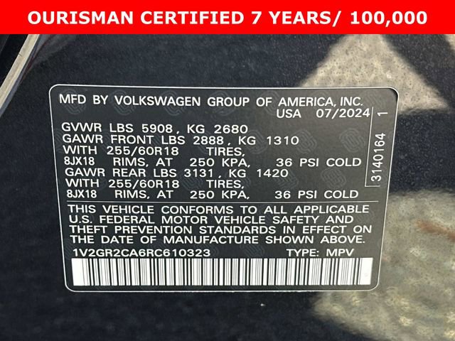 Used 2024 Volkswagen Atlas Peak Edition SEL AWD/4WD image 31