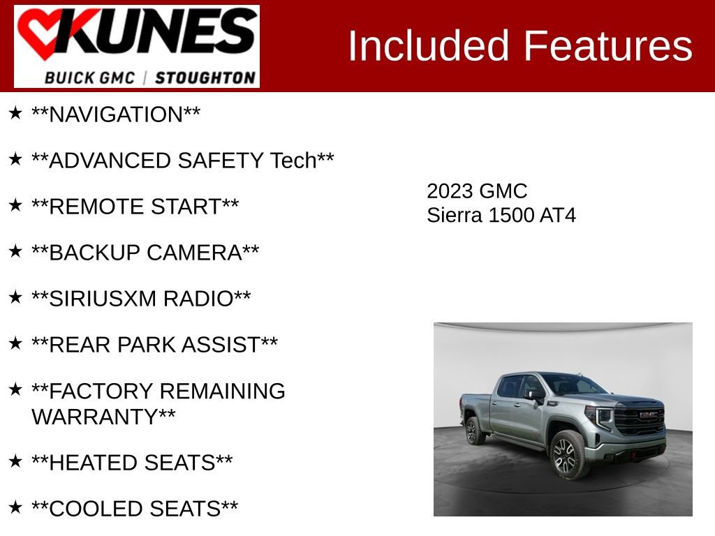 Used 2023 GMC Sierra 1500 AT4 w/ AT4 Preferred Package AWD/4WD image 2