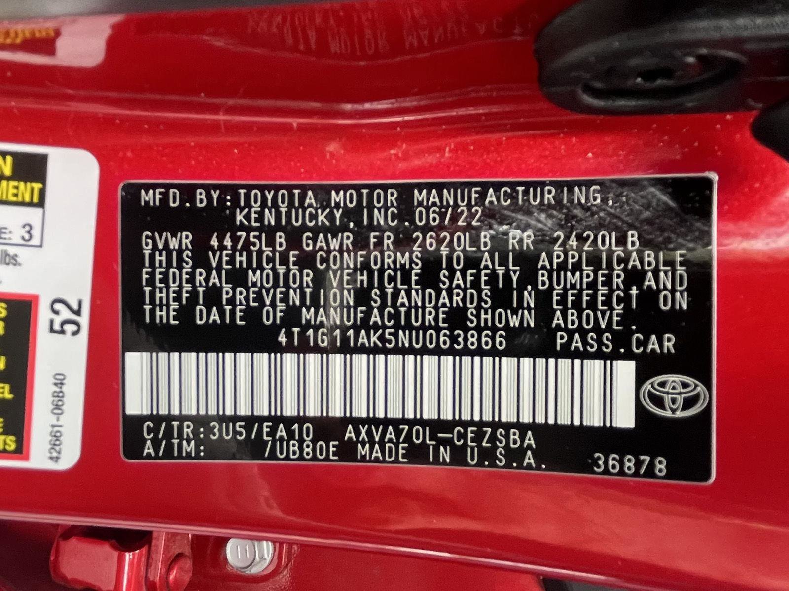 Used 2022 Toyota Camry SE FWD image 30