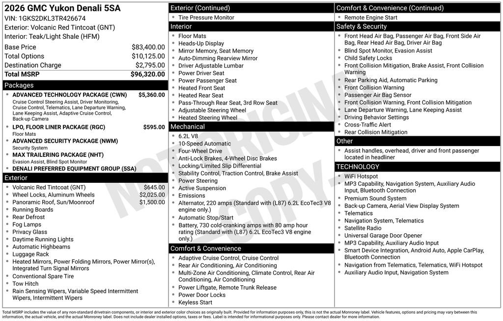 New 2026 GMC Yukon Denali w/ Advanced Technology Package AWD/4WD image 4