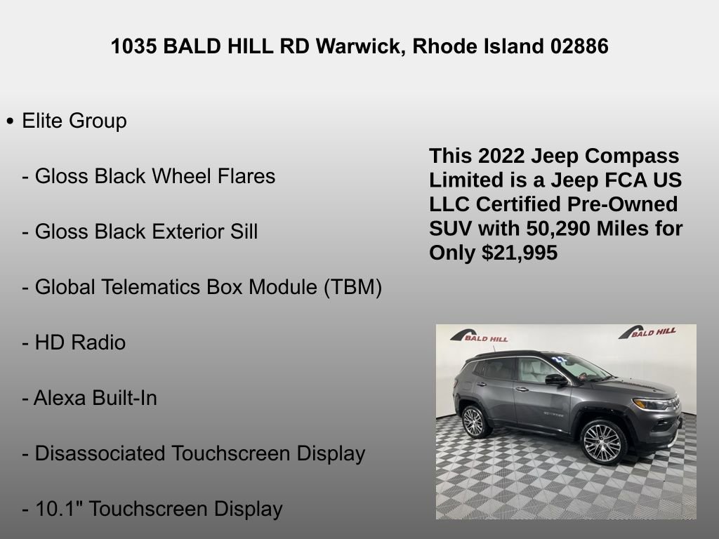Certified 2022 Jeep Compass Limited w/ Elite Group image 20
