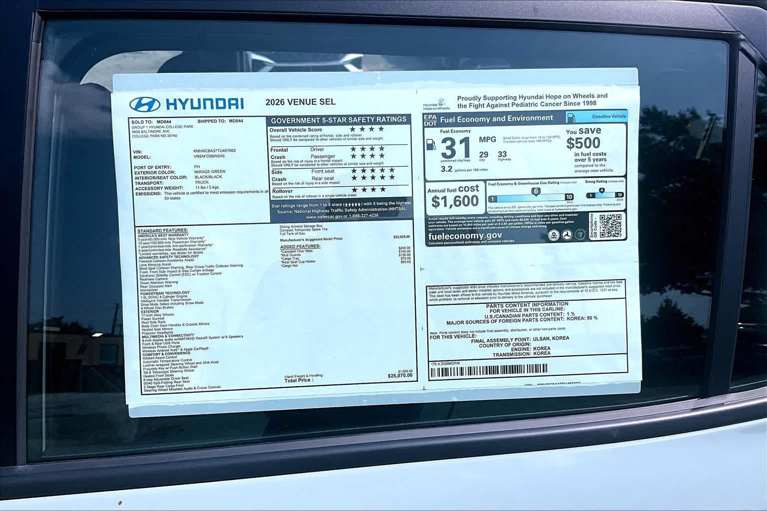 New 2026 Hyundai Venue SEL FWD image 19