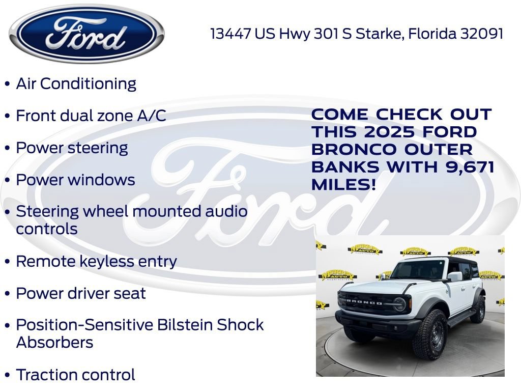 Certified 2025 Ford Bronco Outer Banks w/ Sasquatch Package AWD/4WD image 27