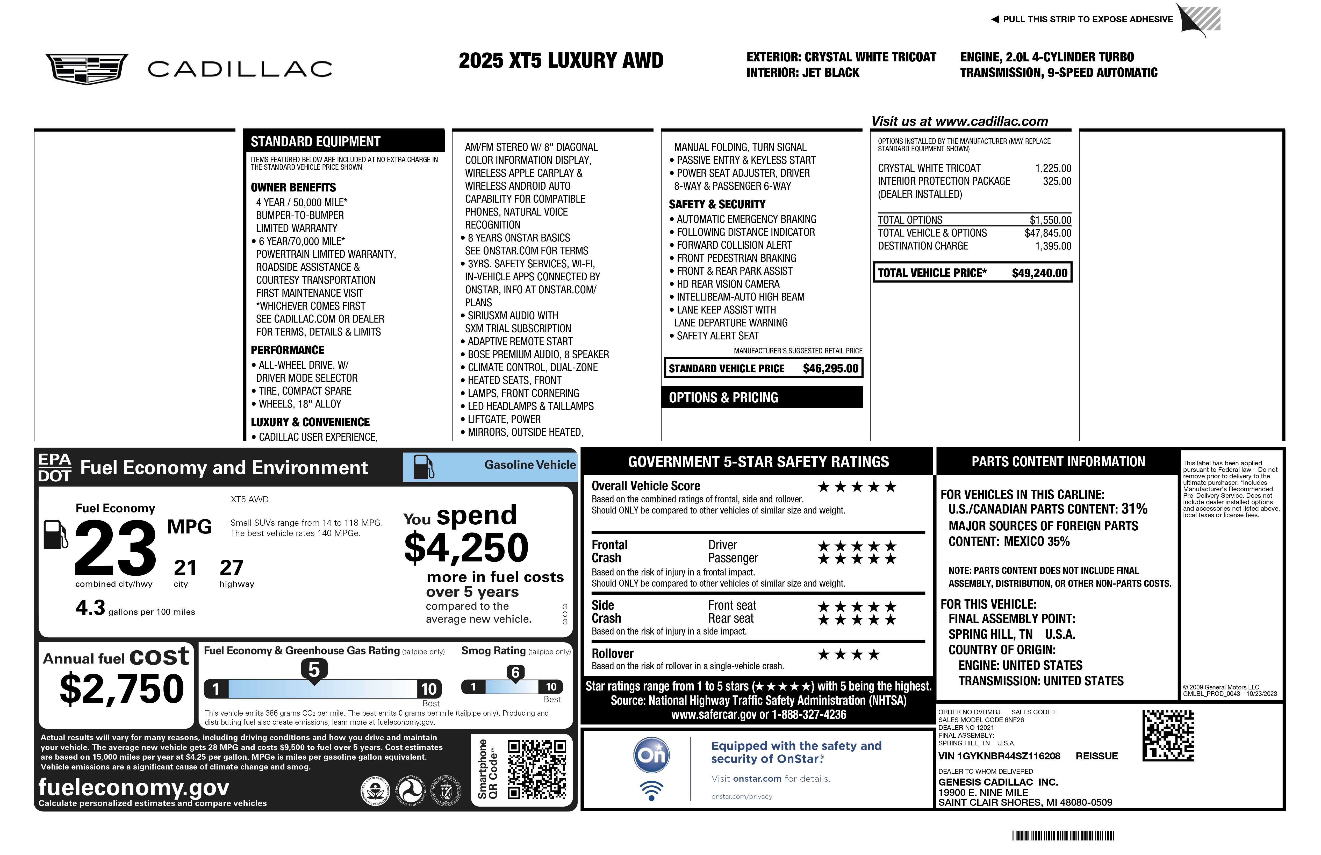 Certified 2025 Cadillac XT5 Luxury image 2