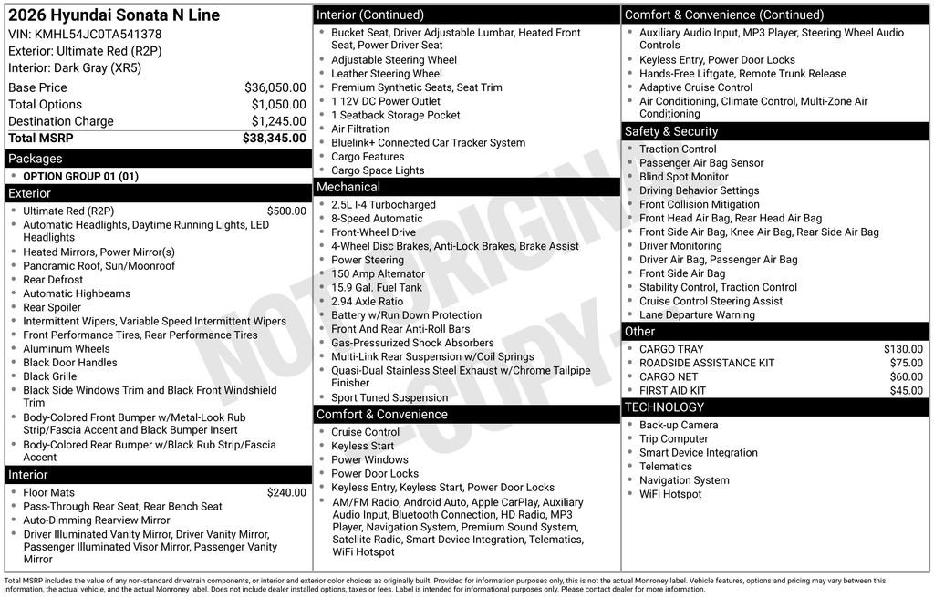 New 2026 Hyundai Sonata N Line FWD image 3