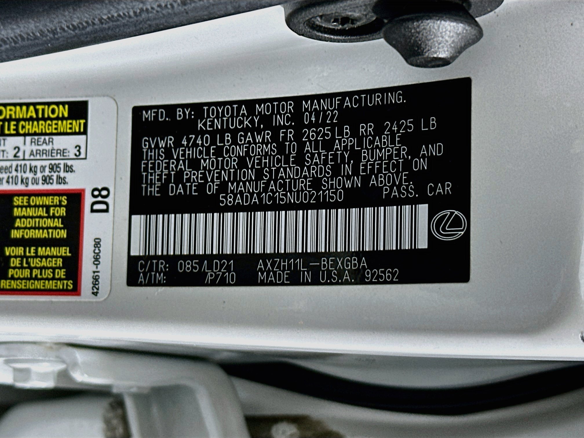 Used 2022 Lexus ES 300h w/ Premium Package FWD image 12