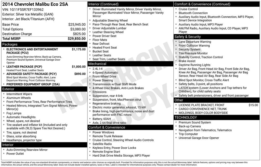 Used 2014 Chevrolet Malibu Eco image 12