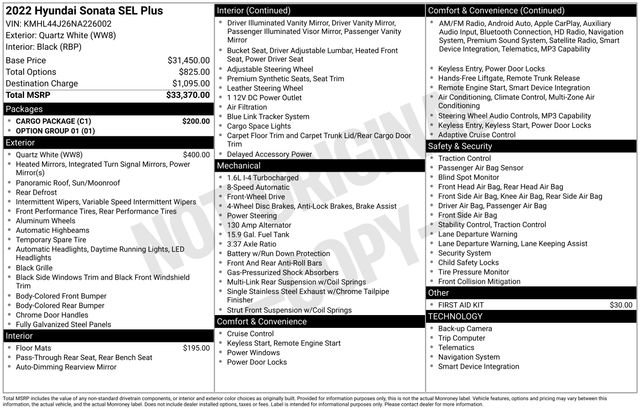 Used 2022 Hyundai Sonata SEL Plus w/ Cargo Package FWD image 10