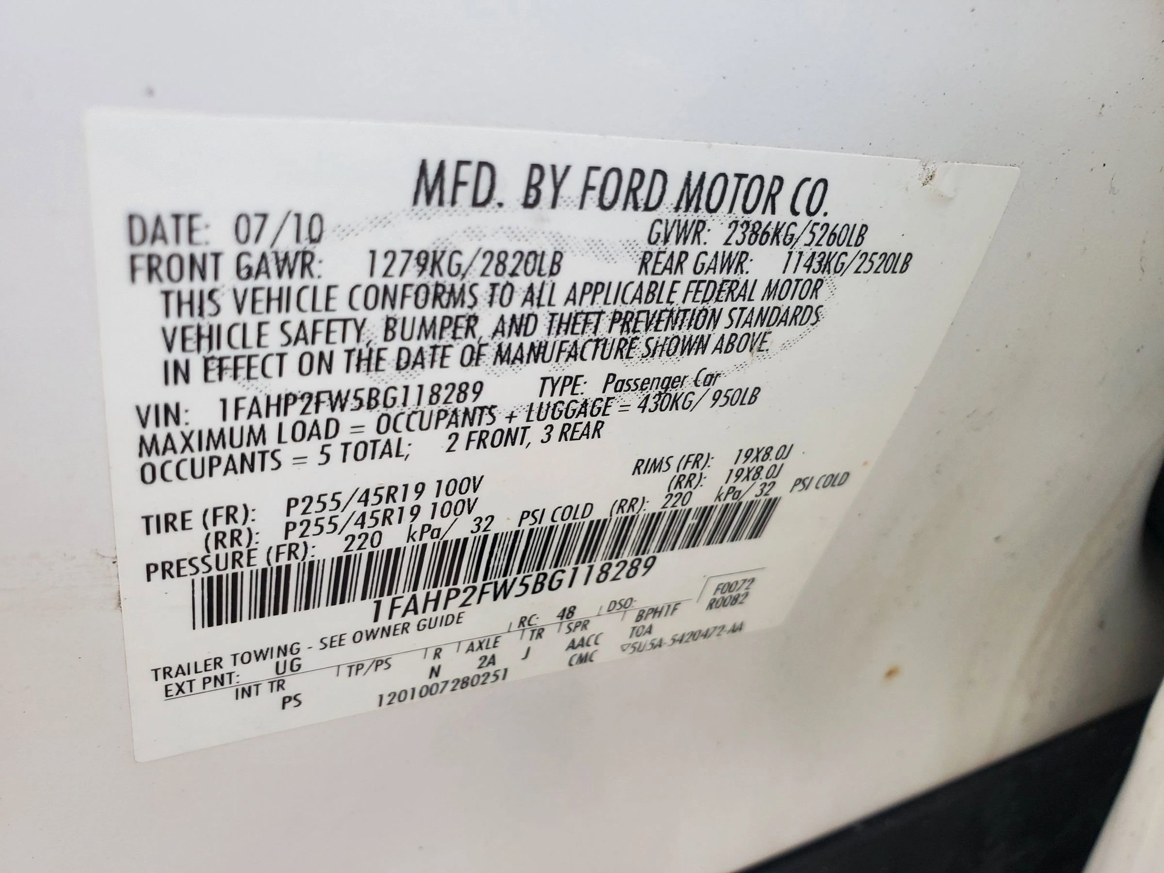 Used 2011 Ford Taurus Limited w/ 303A Rapid Spec Order Code image 52
