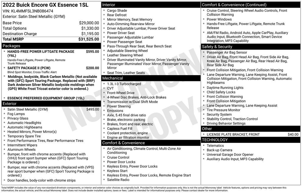 Used 2022 Buick Encore GX Essence FWD image 2