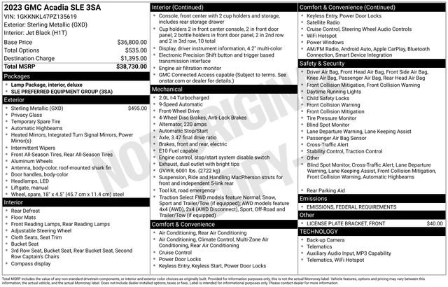 Used 2023 GMC Acadia SLE image 13