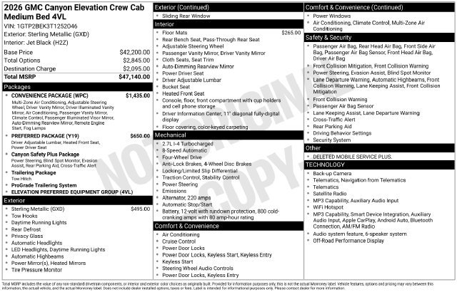 Used 2026 GMC Canyon Elevation w/ Convenience Package AWD/4WD image 8