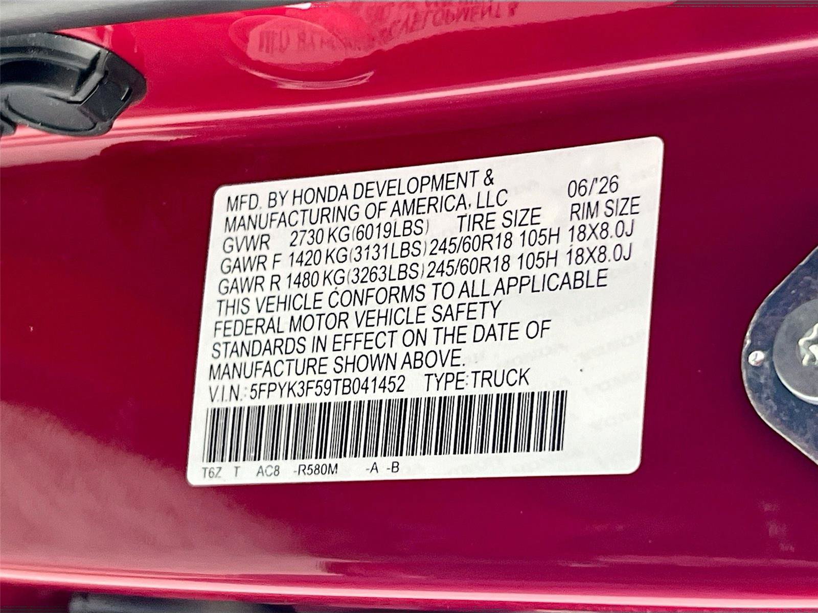 New 2026 Honda Ridgeline RTL image 30