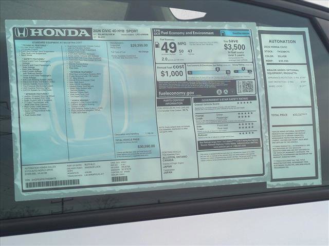 New 2026 Honda Civic FWD Hybrid Sedan image 17