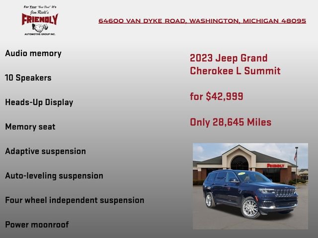 Used 2023 Jeep Grand Cherokee L Summit w/ Advanced Protech Group IV image 15