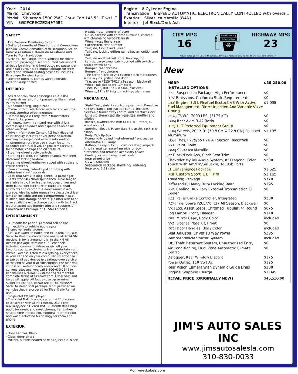Used 2014 Chevrolet Silverado 1500 LT w/ LT Convenience Package RWD image 7