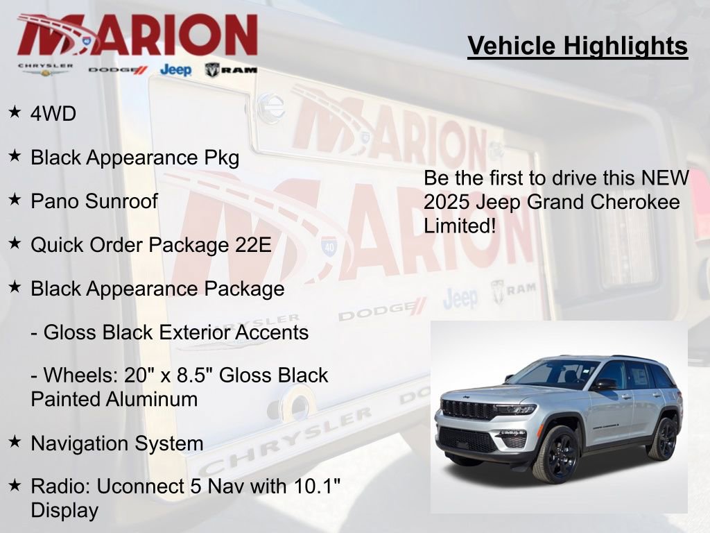 New 2025 Jeep Grand Cherokee Limited w/ Black Appearance Package image 5