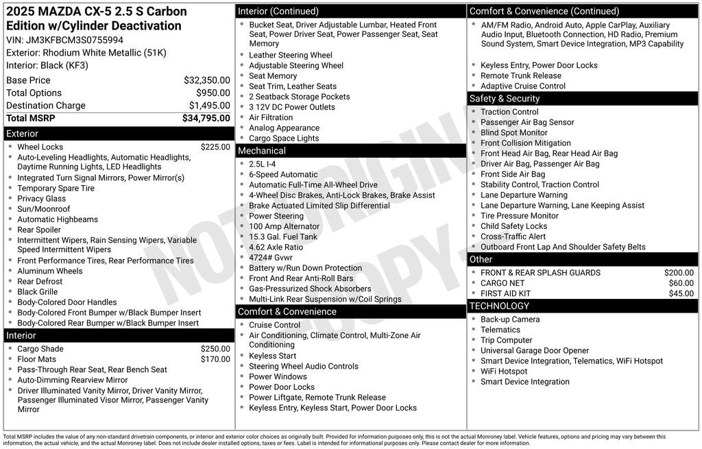 New 2025 MAZDA CX-5 Carbon Edition image 2