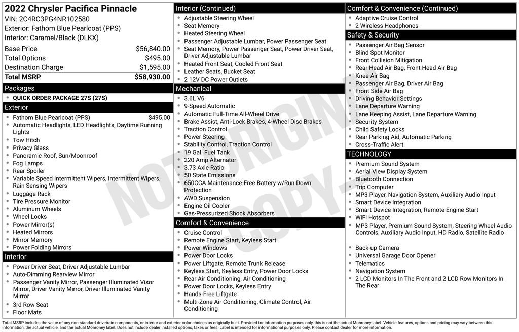 Used 2022 Chrysler Pacifica Pinnacle AWD/4WD image 42