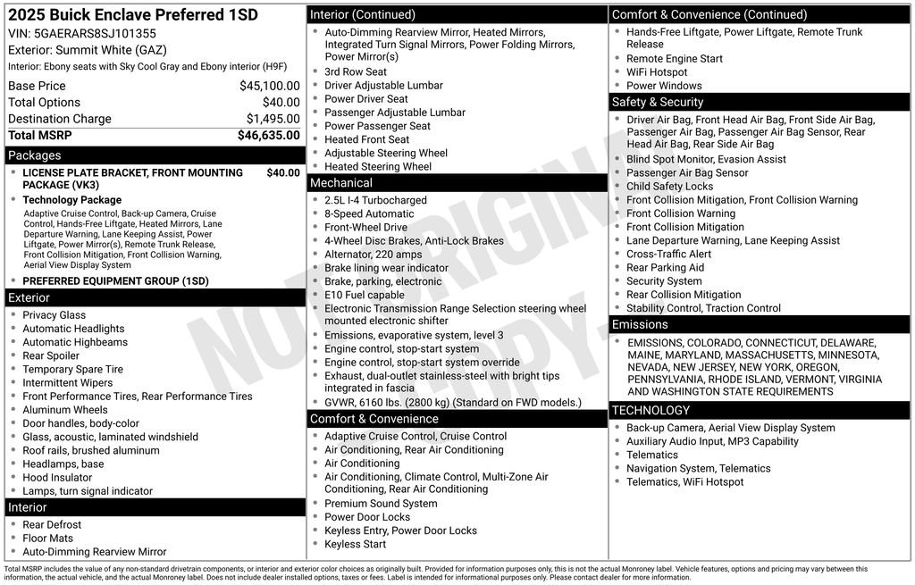New 2025 Buick Enclave Preferred image 25