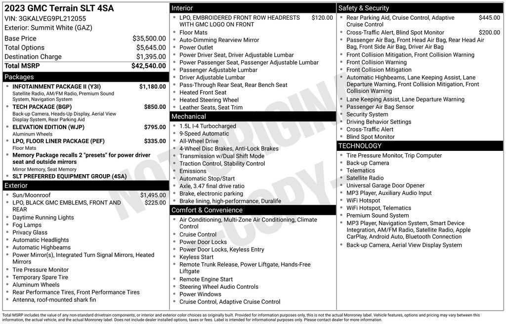 Used 2023 GMC Terrain SLT w/ Infotainment Package II AWD/4WD image 4