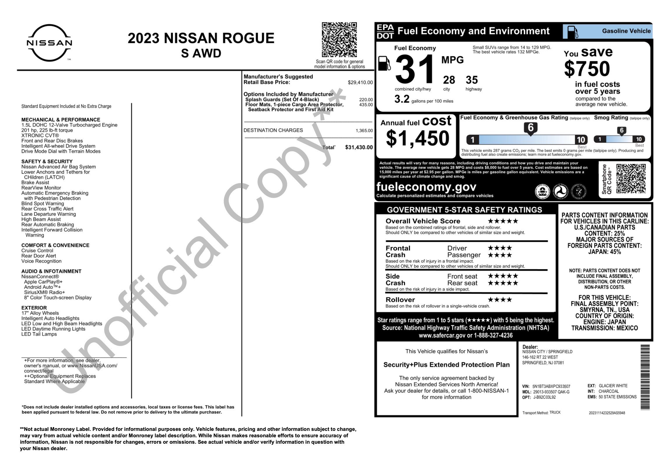 Used 2023 Nissan Rogue S AWD/4WD image 2