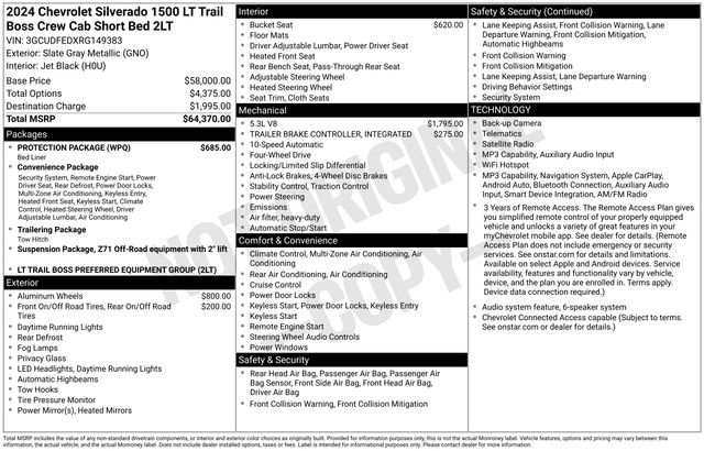 Certified 2024 Chevrolet Silverado 1500 LT Trail Boss w/ Protection Package AWD/4WD image 6