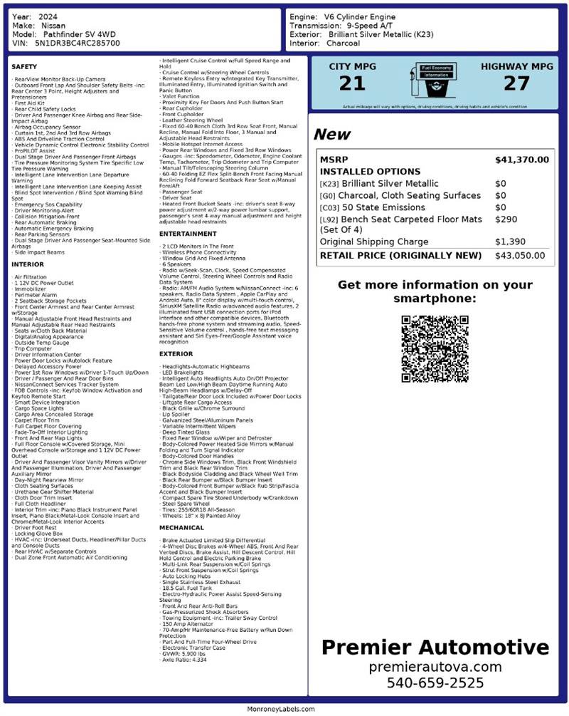 Used 2024 Nissan Pathfinder SV image 2