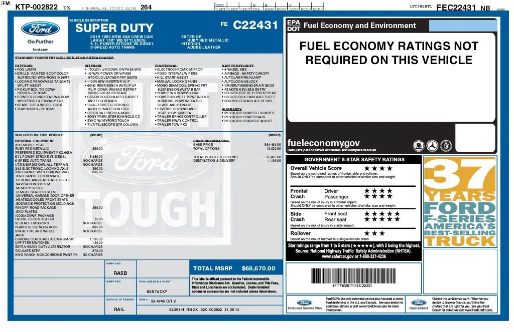 Used 2015 Ford F250 King Ranch w/ FX4 Off-Road Package AWD/4WD image 25