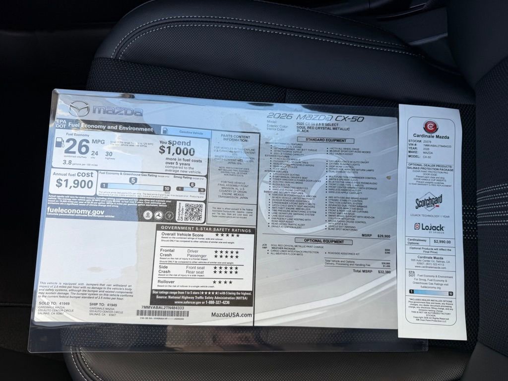 New 2026 MAZDA CX-50 AWD 2.5 S w/ Weather Package image 31