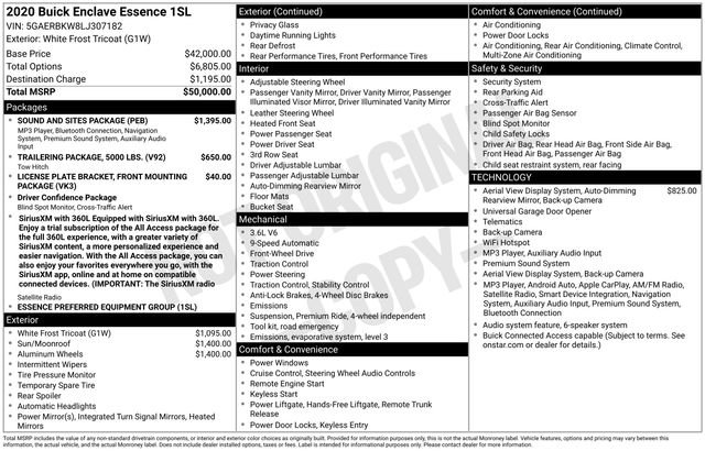 Used 2020 Buick Enclave Essence w/ Sound and Sites Package FWD image 26