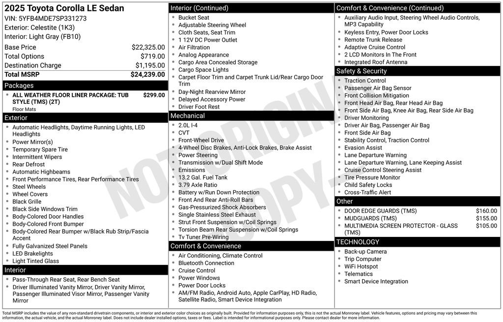 Certified 2025 Toyota Corolla LE FWD image 25