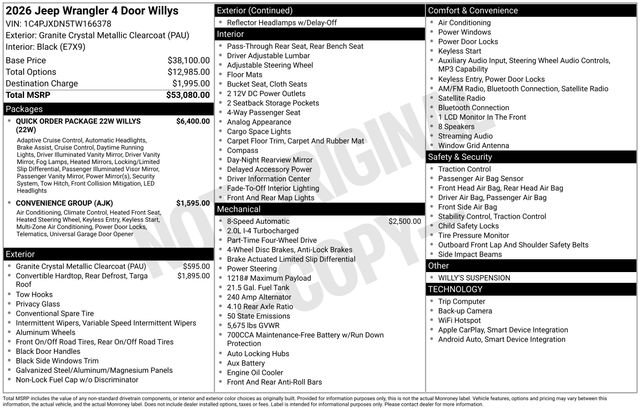 New 2026 Jeep Wrangler Willys image 4