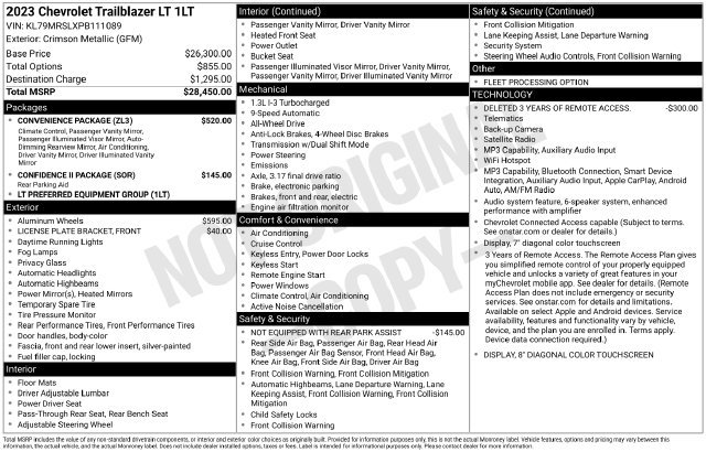 Certified 2023 Chevrolet TrailBlazer LT w/ Convenience Package AWD/4WD image 34