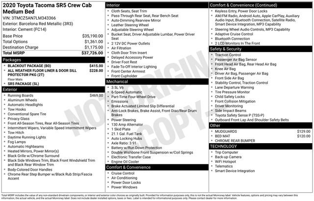 Used 2020 Toyota Tacoma SR5 w/ Blackout Package image 7