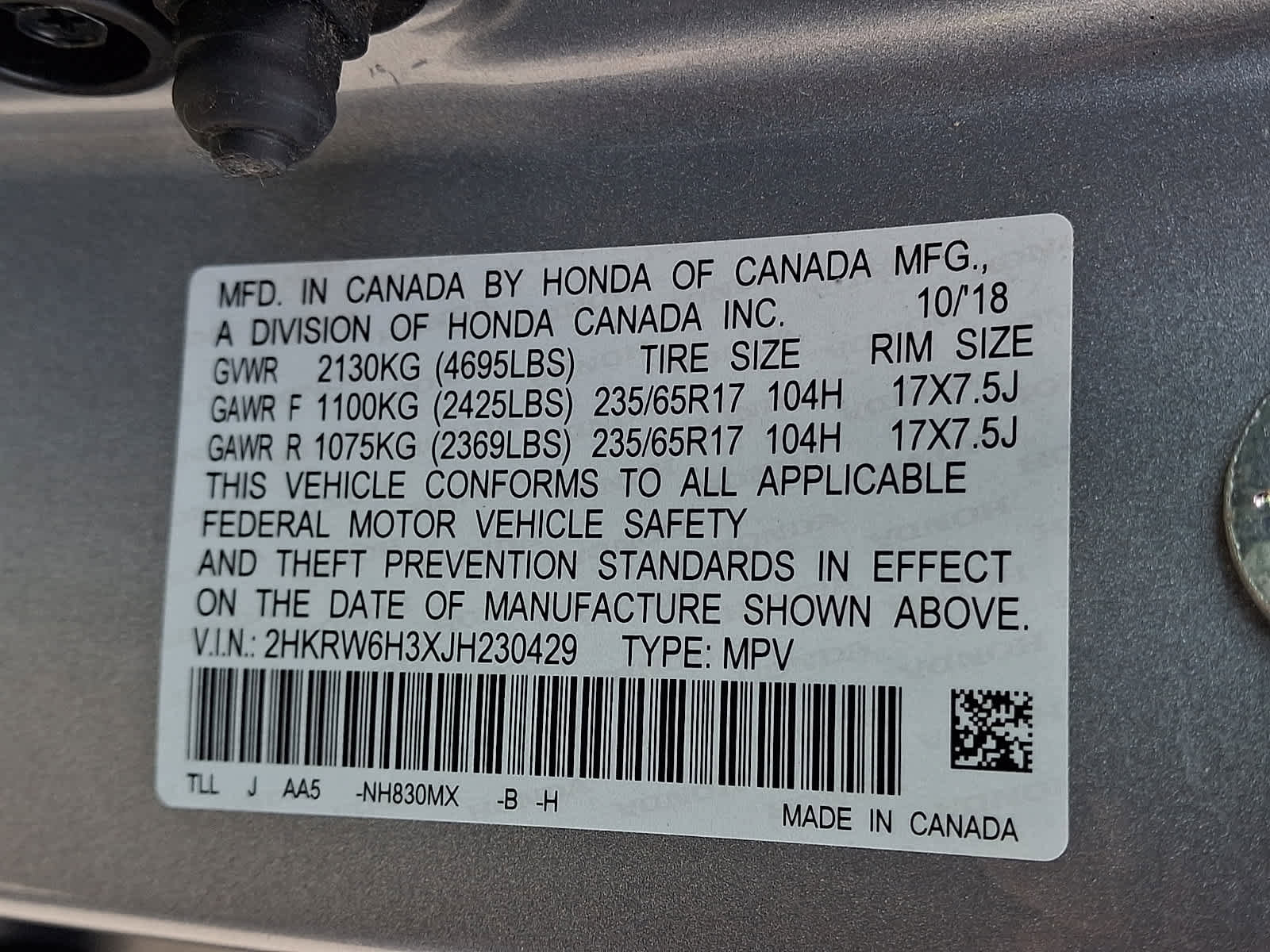 Certified 2018 Honda CR-V LX image 27