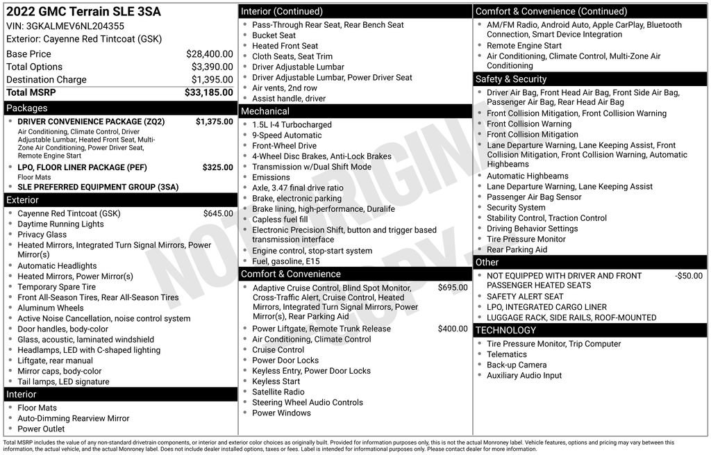 Used 2022 GMC Terrain SLE w/ Driver Convenience Package image 33