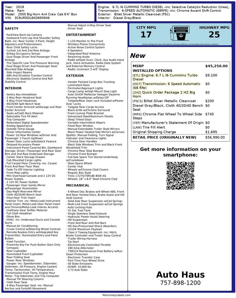 Used 2019 RAM 2500 Big Horn image 2