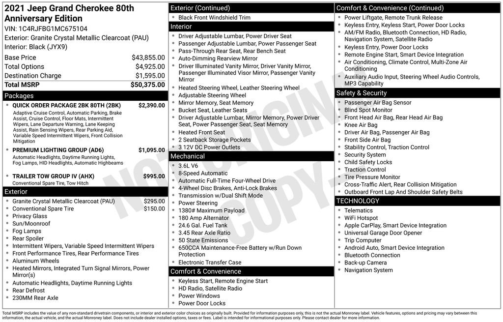 Used 2021 Jeep Grand Cherokee Limited w/ Quick Order Package 28K 80th image 6