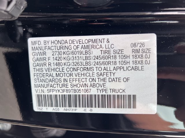 New 2026 Honda Ridgeline Black Edition image 18