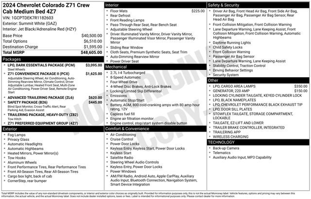 Used 2024 Chevrolet Colorado Z71 w/ LPO, Dark Essentials Package AWD/4WD image 3